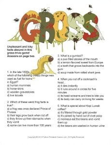 Gross Facts Trivia game for teens-adults