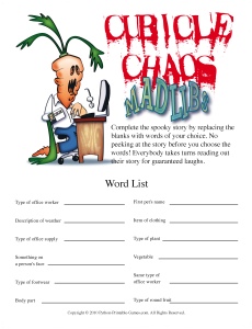 Cubicle Chaos Mad Libs adult party game