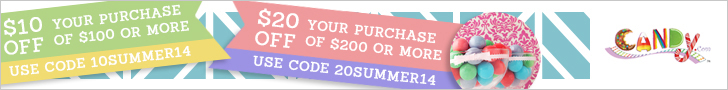 Get $10 or $20 OFF your entire Purchase at Candy.com