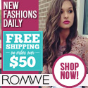 Free shipping on orders over $50 at ROMWE.com!  New Fashions Daily!