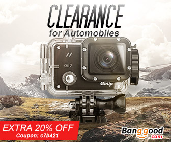 20% OFF Clearance for Automobiles & Action Camera from BANGGOOD TECHNOLOGY CO., LIMITED