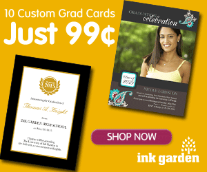 10 Custom Graduation Invitation Or Announcement Cards Only 99¢ OR 50% Off Your Entire Grad. Card Order!