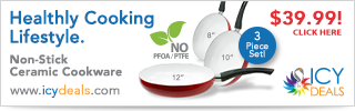 $39.99 for 3 Pcs Healthy Ceramic Frying Pan Set