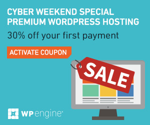 Cyber Weekend Sale - 30% off WP Engine