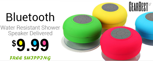 Only $9.99 + Free Shipping for Water Resistant Shower Speakers!