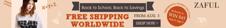 Free Shipping Worldwide - All Orders at Zaful.com! Bach to School and Bach to Savings. Ends: Agu.21, 2017