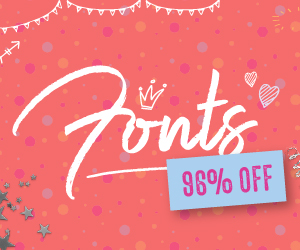 SALE!! 96% OFF Fonts & Graphics