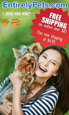 Free shipping on orders over $85, flat rate shipping from EntirelyPets.com