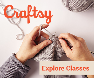 Image shows person knitting Text reads:Craftsy Explore Classes