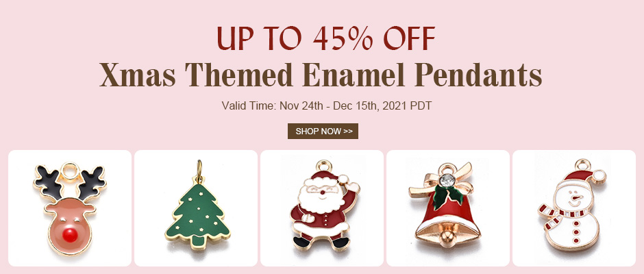 Xmas Themed Enamel Pendants