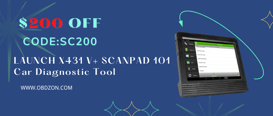 $200 off, LAUNCH X431 V+ SCANPAD 101 Car Diagnostic Tool