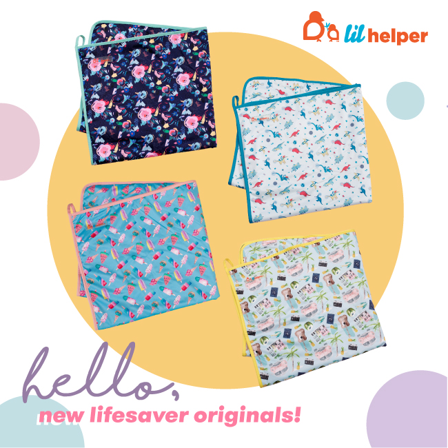 Large double sided play mat. Waterproof PUL and soft, absorbent charcoal.  