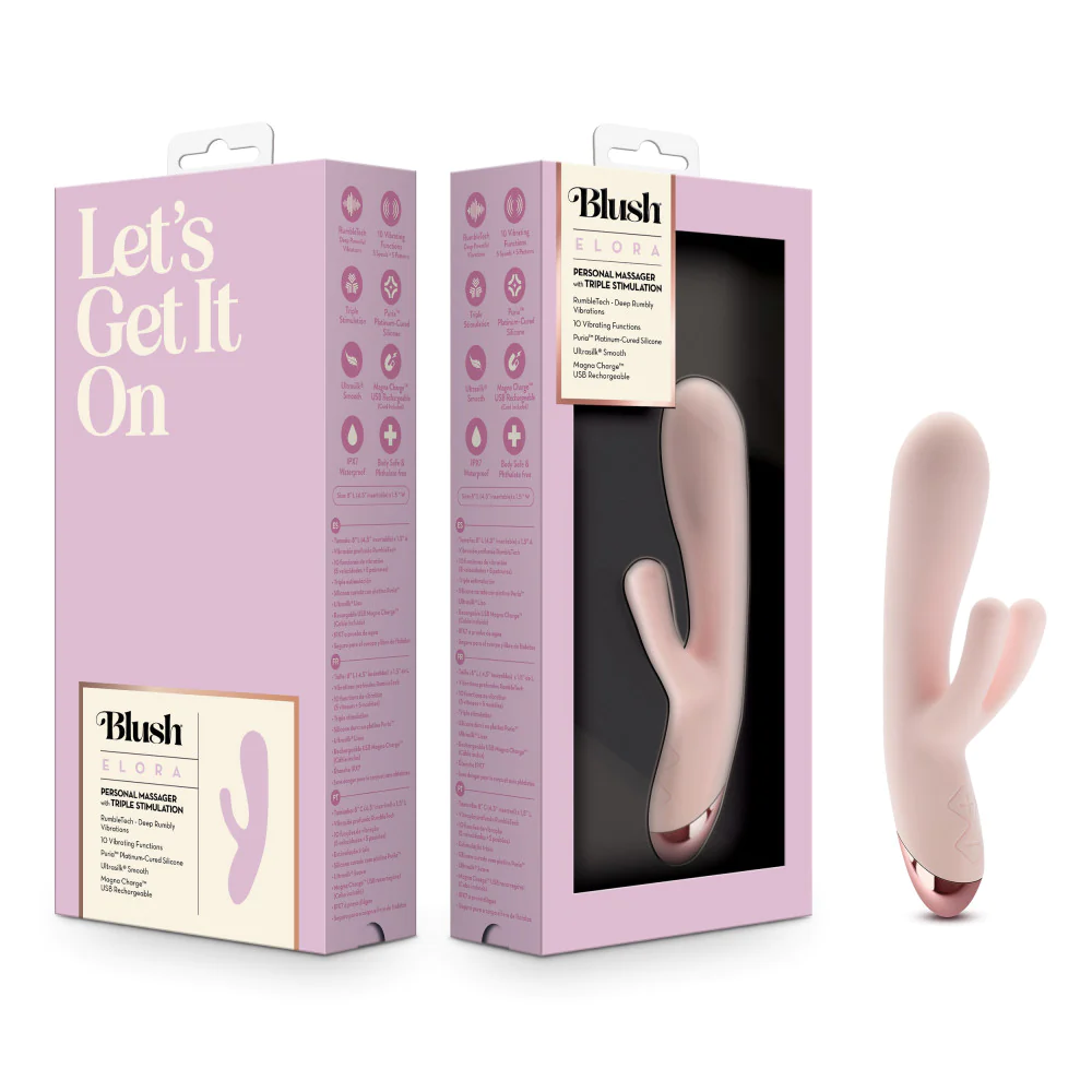 Ltd - 15% Blush Elora G-Spot Clitoral Triple Stimulator Rabbit Vibrator