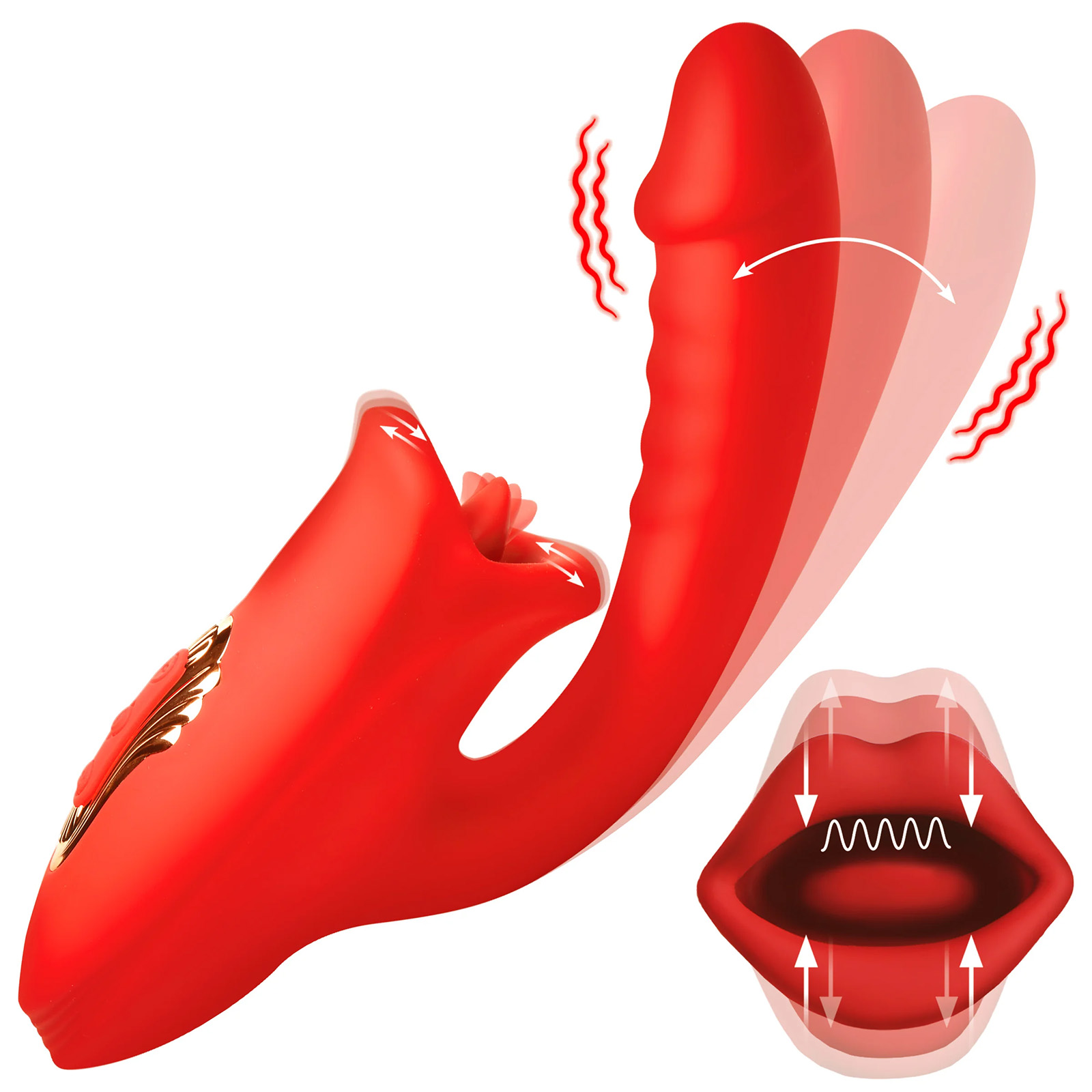 Ltd - 20% Deep Kiss Kissing Tongue Licking Rabbit Vibrator