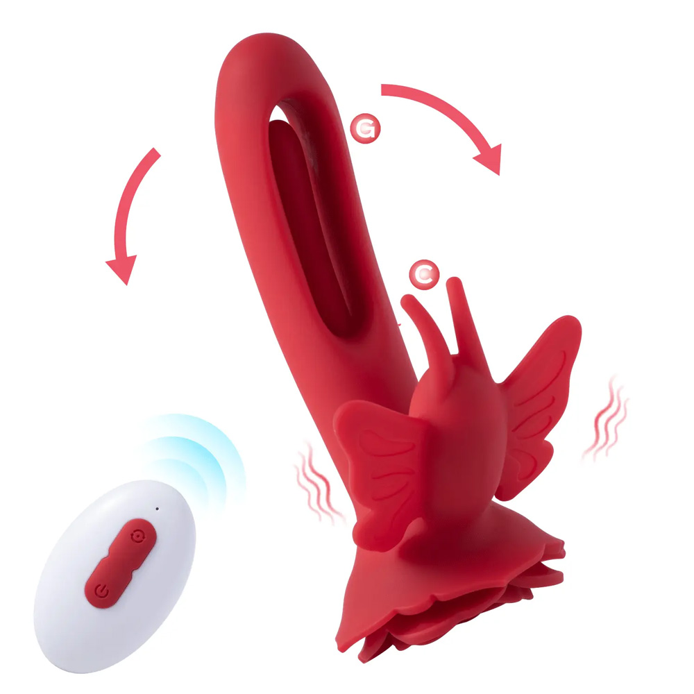 Ltd - 20% Layla Rosy Butterfly Flapping G-Spot Vibrator Clit Stimulator with Remote