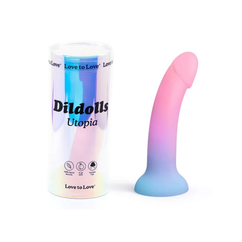 Ltd - 15% Love to Love Curved Suction Cup Dildolls 7 Inch