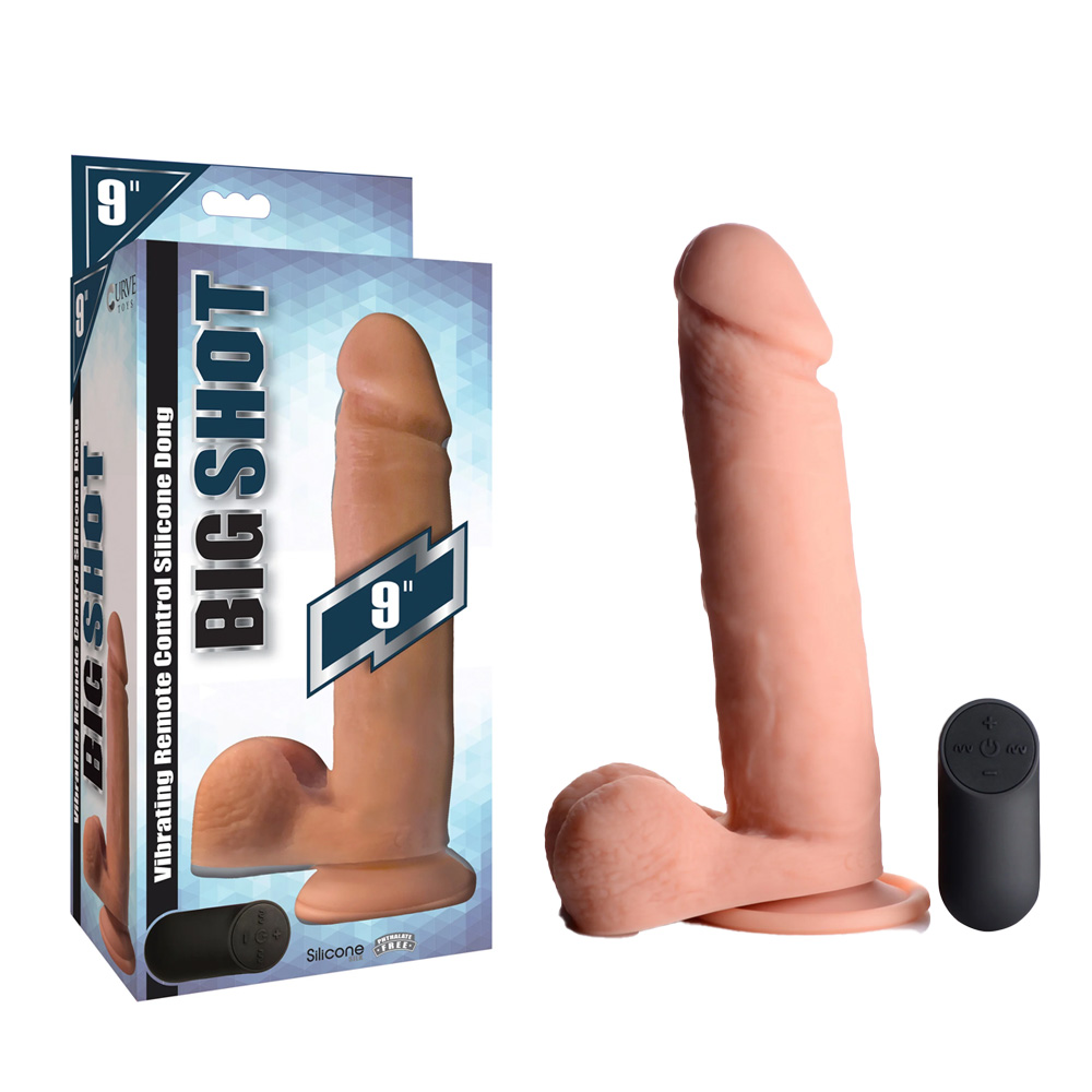 Ltd - 15% Big Shot Vibrating Silicone Dildo with Balls & Remote Control