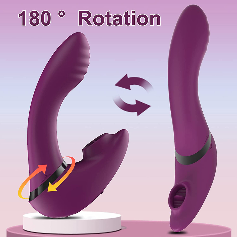 Ltd - 15% Double Ended Rotating G-Spot Tongue Licking Vibrator