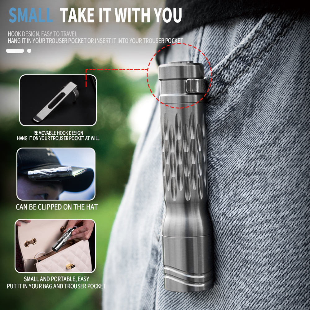 Titanium Alloy Flashlight Strong Light