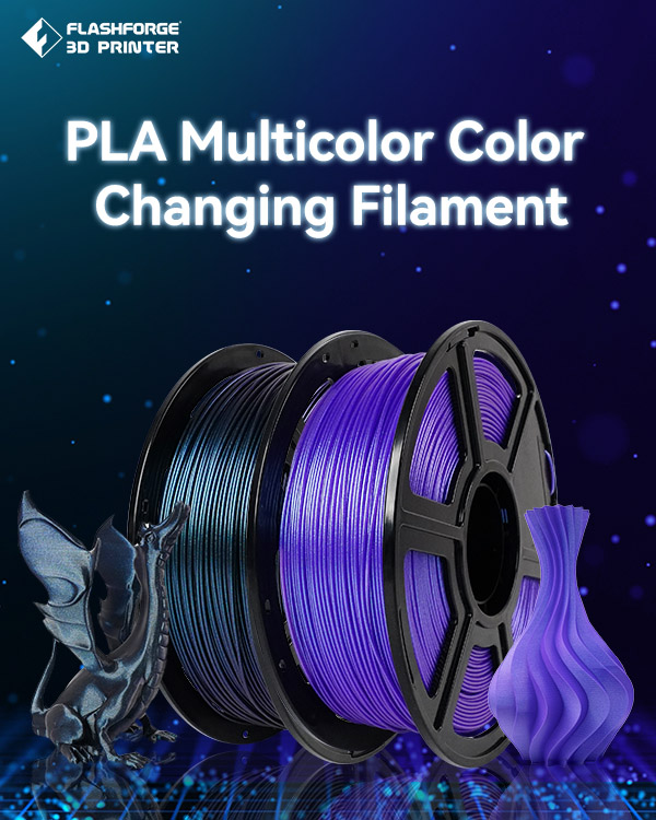 PLA Multicolor Filament, get a color-changing 3d printed model.