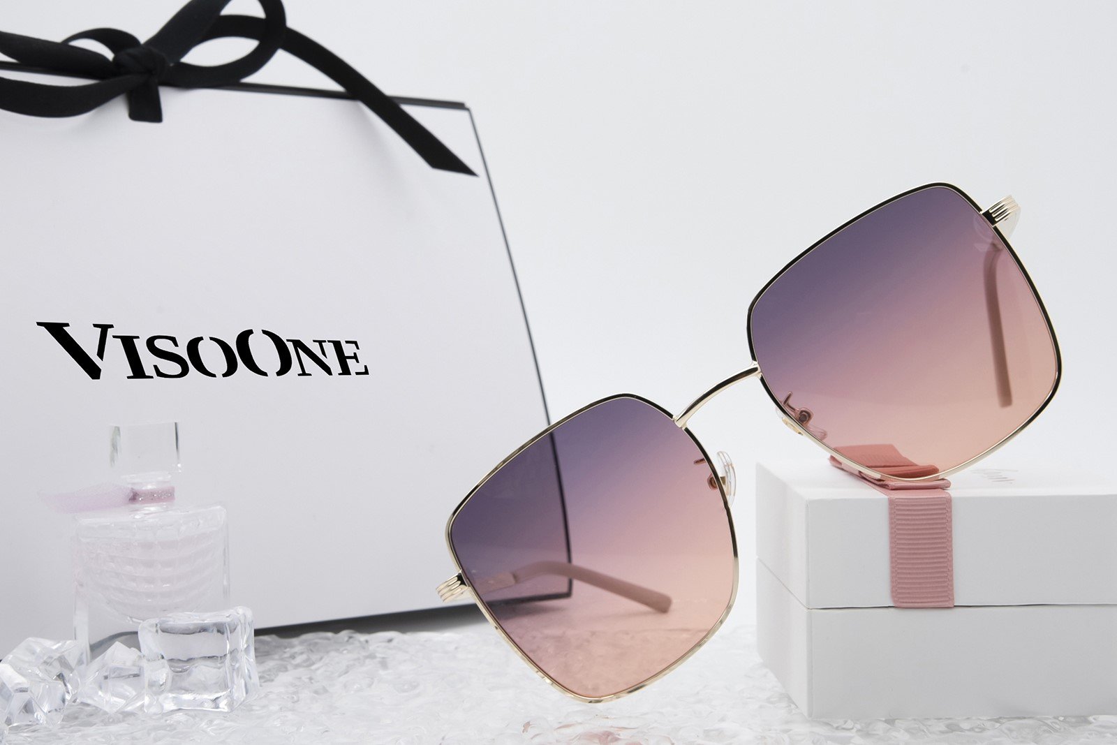 VisoOne Rosa Polarized Square Metal Sunglasses | 56mm