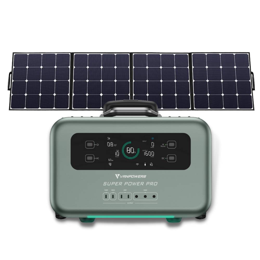 Vanpowers Solar Generator (2000W Power Station+150W Solar Panel)