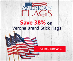 Save 38% on Verona Brand Stick Flags 300x250 banner