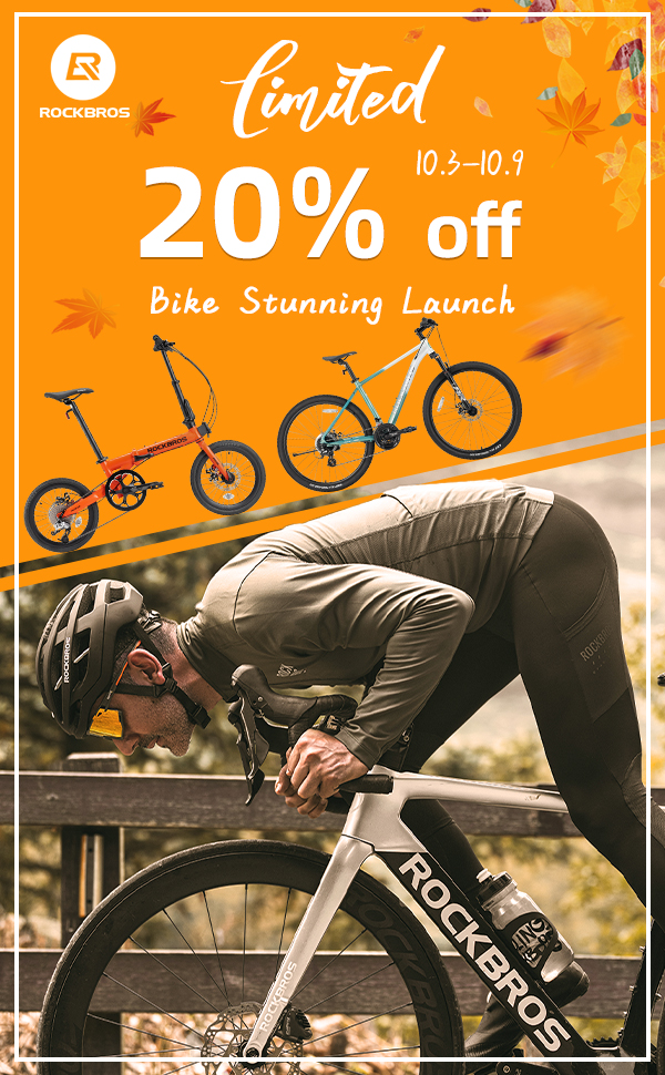 ROCKBROS Autumn Sale: Get Ready for the ROCKBROS Autumn Sale! 20% OFF on All Bikes! No code needed, just enjoy the discount! Sale Dates: October 7 - October 9 Don't miss out on this limited-time offer! 