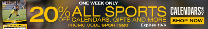 Take 20% off sports calendars and gifts with code SPORTS20 at checkout!