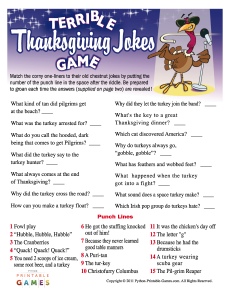 Terrible Thanksgiving Jokes Game