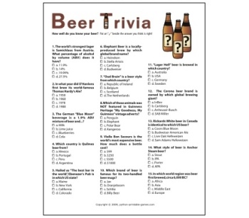 Father's Day Gift Idea: Beer Trivia multi choice game