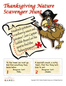 Backyard Thanksgiving Scavenger Hunt