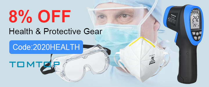 8% OFF Health & Protective Gear(Code:2020HEALTH)