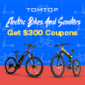 Get $300 Coupon for Electric Bikes &amp; Scooters @ tomtop.com