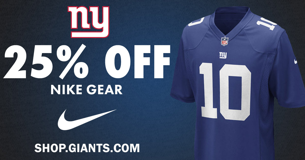 IT’S BACK! Get Up To 25% Off Giants Nike & Under Armour Gear!