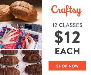 12 Classes for $12 Each at Craftsy.com 8/12/18 only.