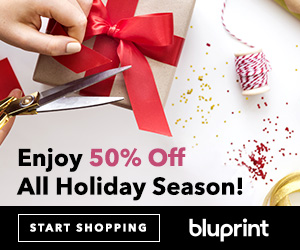 Enjoy 50% Off All Holiday Season! Sign up for a Bluprint subscription today, and we'll automatically take 50% off the full price of your Craftsy items every time you shop from now until December 31. Offer valid at myBluprint.com through 12/25/18.