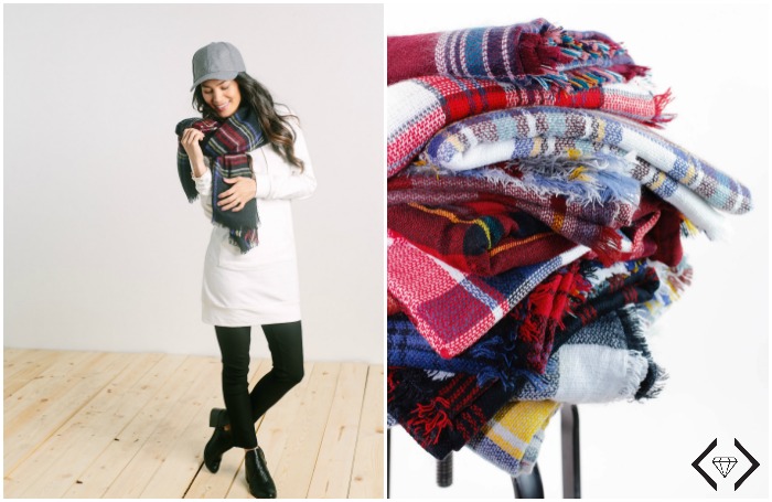 IMAGE: Plaid Blanket Scarves- $12.95 & FREE SHIPPING