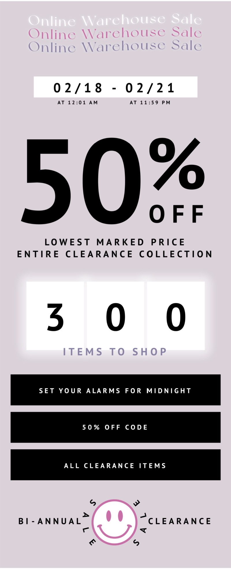 Cents of Style - SEMI-ANNUAL CLEARANCE EVENT! 2/18/22 – Starting Friday EXTRA 50% Off Lowest Price w/code: BYEBYEBYE