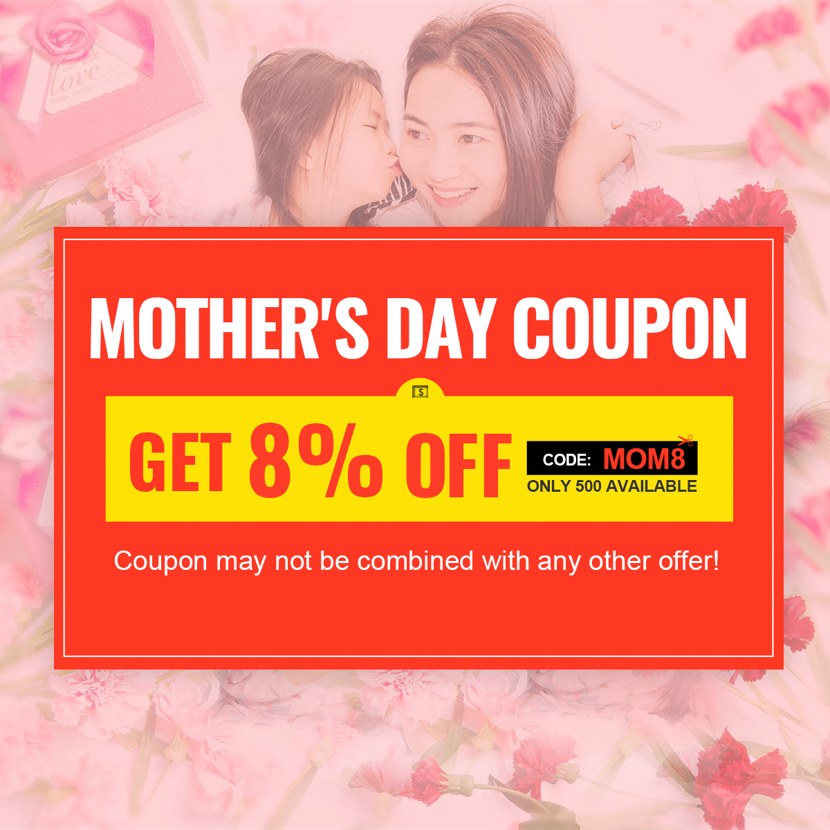 Mother's Day Coupon-8% OFF Sitewide Mother's Day Coupon-8% OFF Sitewide