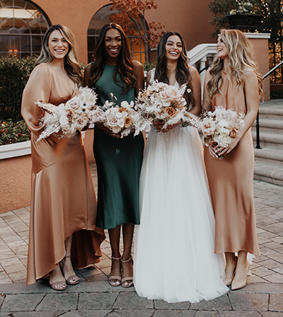 Mix and Match Bridesmaid Dresses - New Collection by The Dessy Group &amp; Lovely Bride! Introducing Lovely Bridesmaids, made with love in your favorite styles, fabrics, and colors, now available exclusively at Dessy.com. 