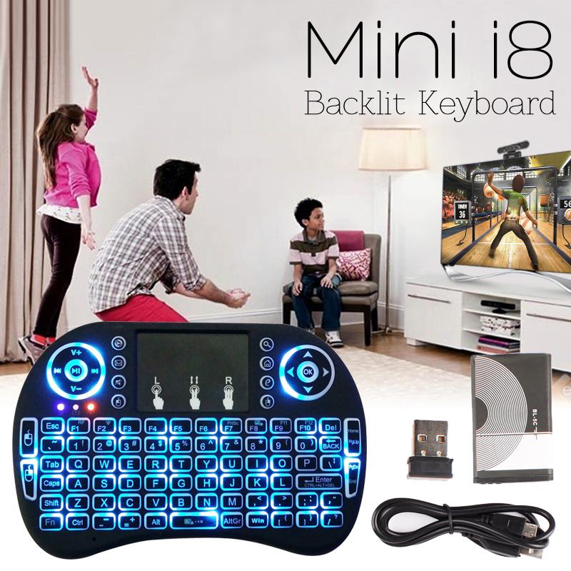 Gaming Keyboard Wireless Backlit Touchpad Air Mouse for PC/Ipad/TV Box Mini i8 Gaming Keyboard Wireless Backlit Touchpad Air Mouse for PC/Ipad/TV Box