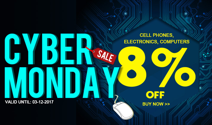 Cyber Monday is here! 8% Off Electronics Sale!