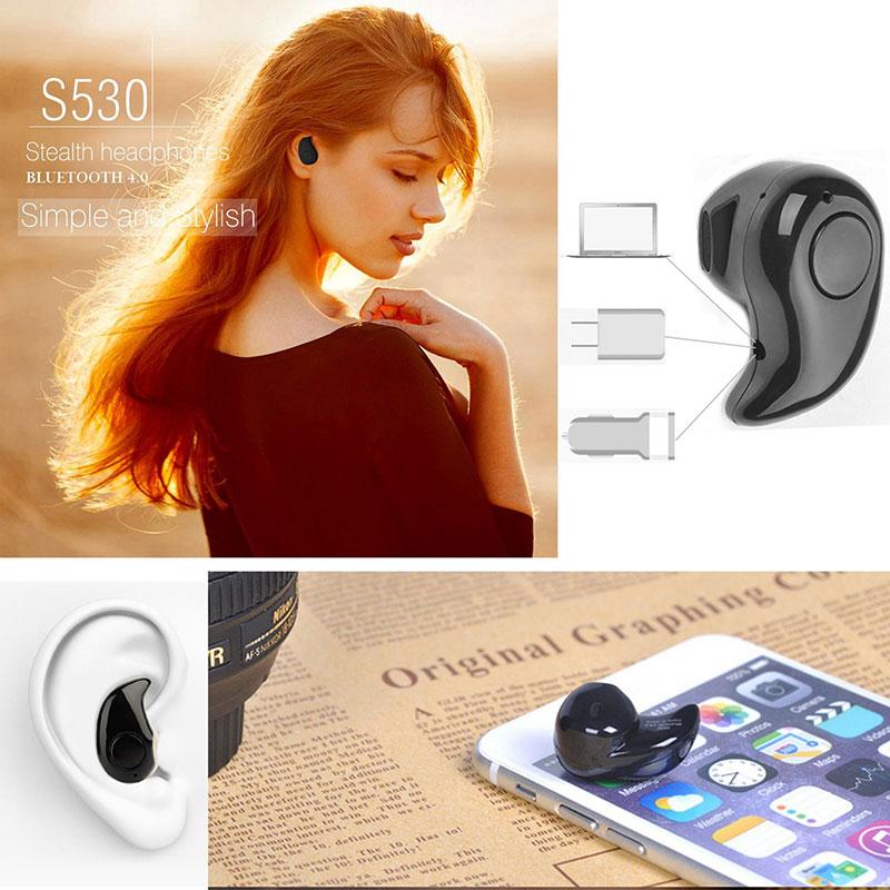 S530 Mini Wireless Bluetooth Earphone V4.0 Stereo In-Ear Earphone Headset Earpiece SC