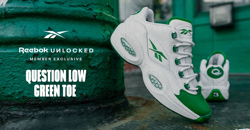 Put the emeralds to shame- QUESTION LOW GREEN TOE drops 5/14 exclusively for Reebok UNLOCKED members.