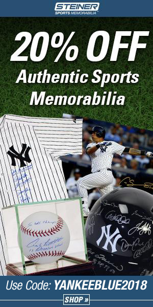 20% Off at SteinerSports.com with code YANKEEBLUE2017