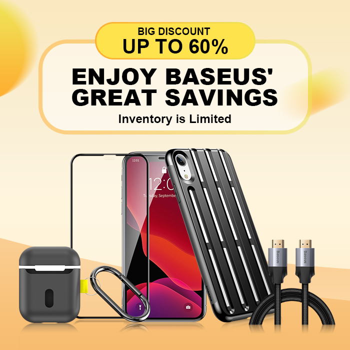 Enjoy BASEUS Great Savings, up to 60% off, available from Sep. 2.