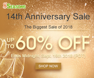 8seasons 14th Anniversary Sale, Up to 60% Off