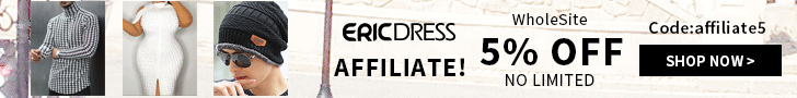 Ericdress 5% Off No Limited.Code:Affiliate5