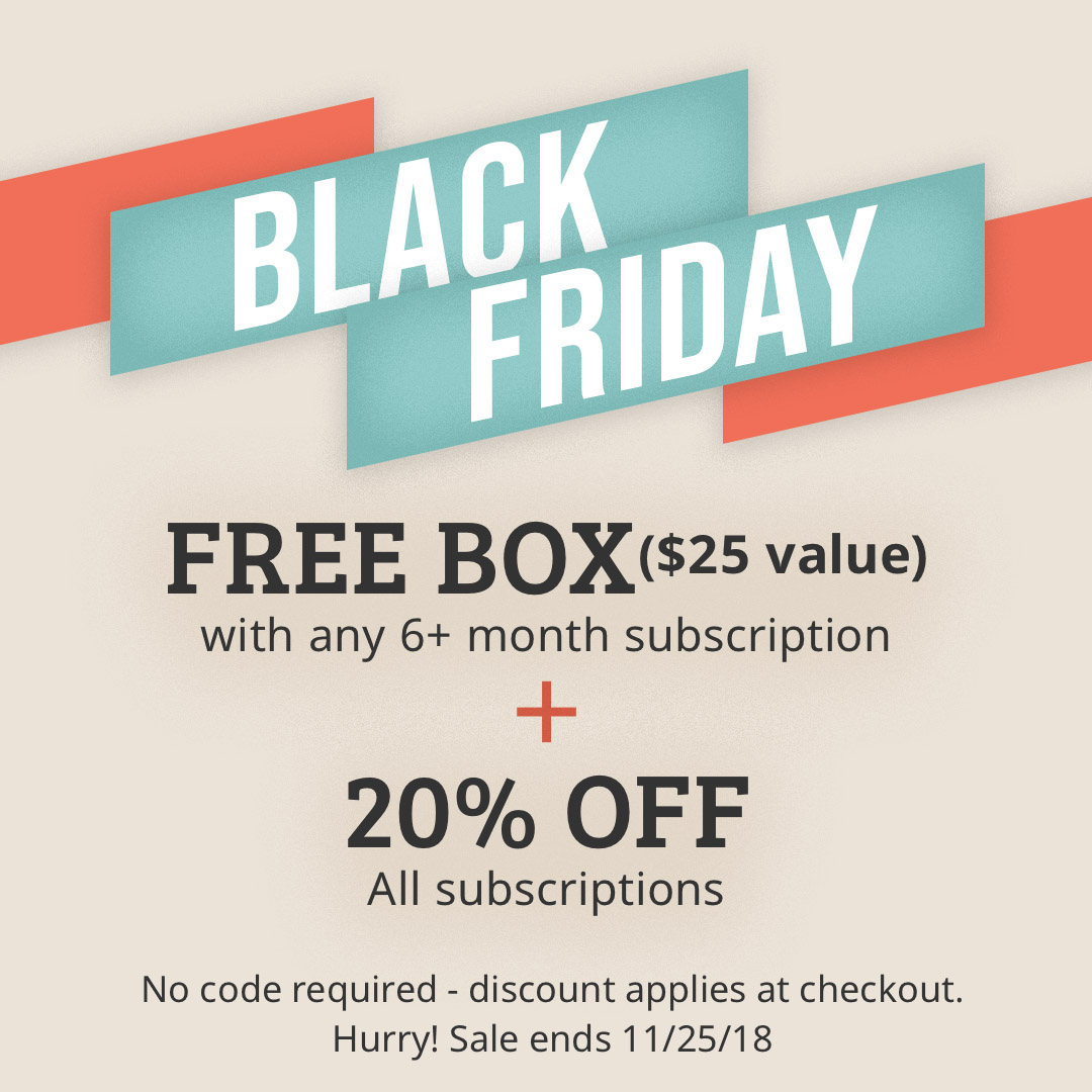 FREE $25 Snack Box + 20% Off All Subscriptions Sale Ends 11/25